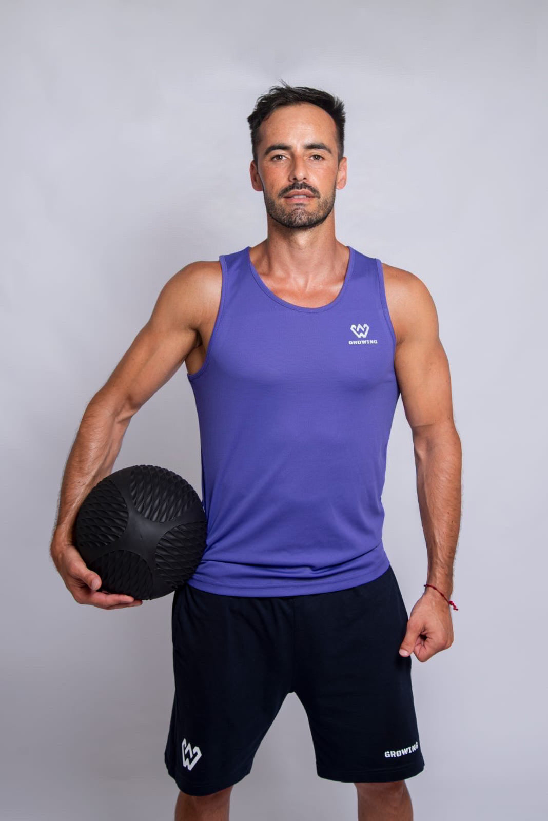 T-shirt sem mangas fitness violet growing